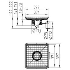 Line drawing of a kitchen channel from the series Kitchen channel-No membrane.