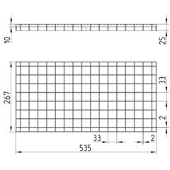 Line drawing of a grating from the series Grating-Channel-300.