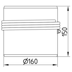 Line drawing of an equipotential bonding pipe from the series Equipotential bonding pipe.