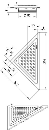 Line Drawing - Upper part-No membrane-Triangular