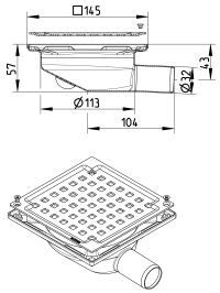 Line Drawing - Drain-No membrane-145