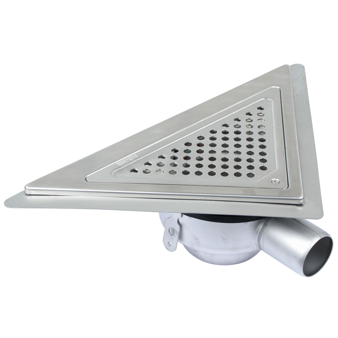 Stainless steel grating channel with siphoned outlet and grating