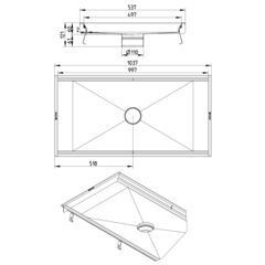 Line Drawing - Kitchen channel-No membrane