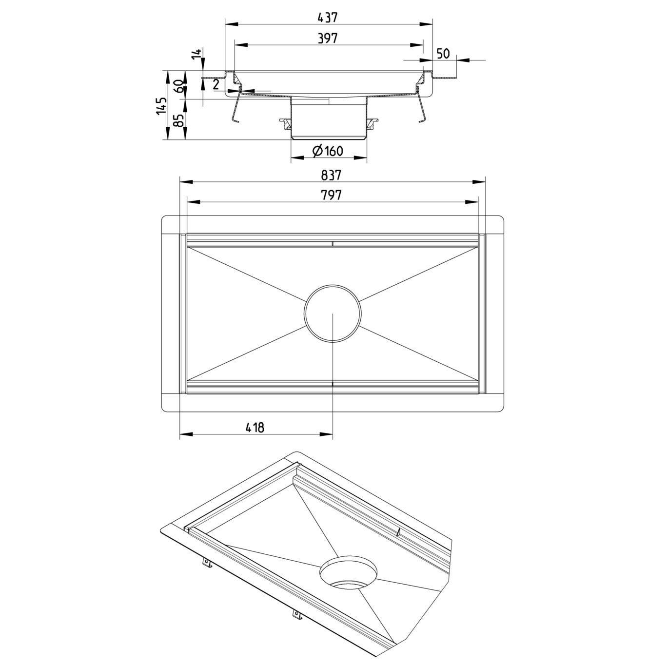 Line Drawing - Kitchen channel-Liquid membrane