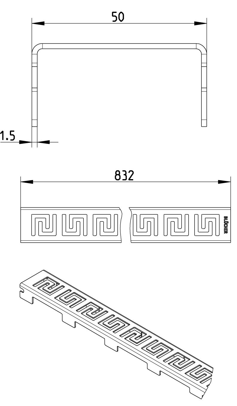 Line Drawing - Grating-WaterLine channel
