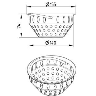 Line Drawing - Filter basket