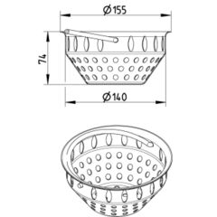 Line Drawing - Filter basket