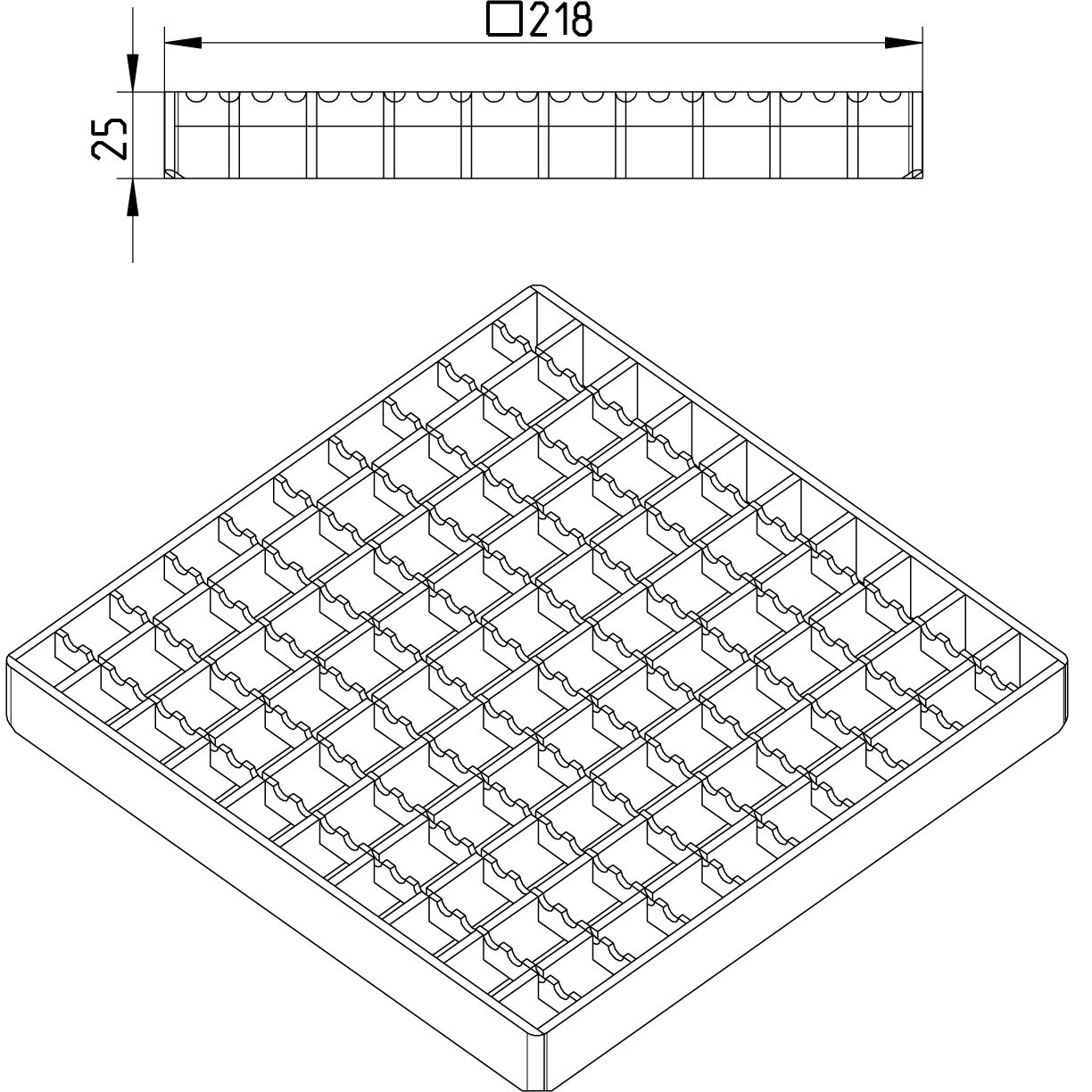 Line Drawing - Grating-Drain-250