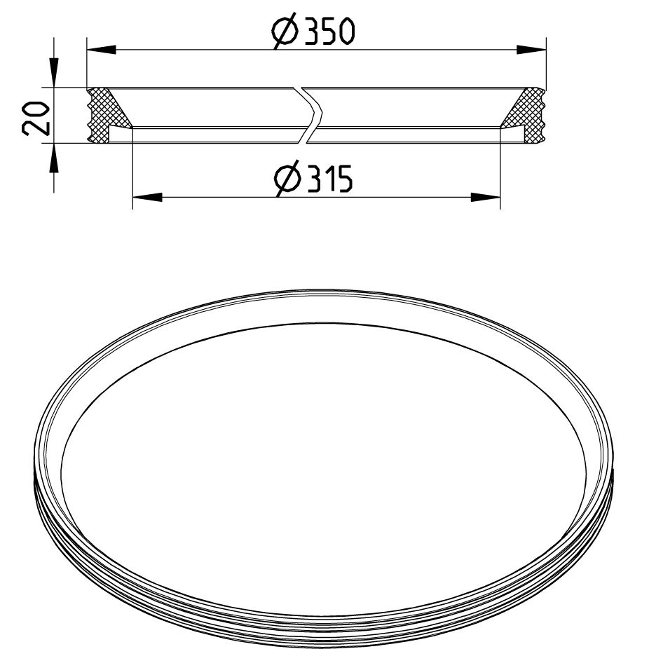 Line Drawing - Sealing ring-pipes-FPM