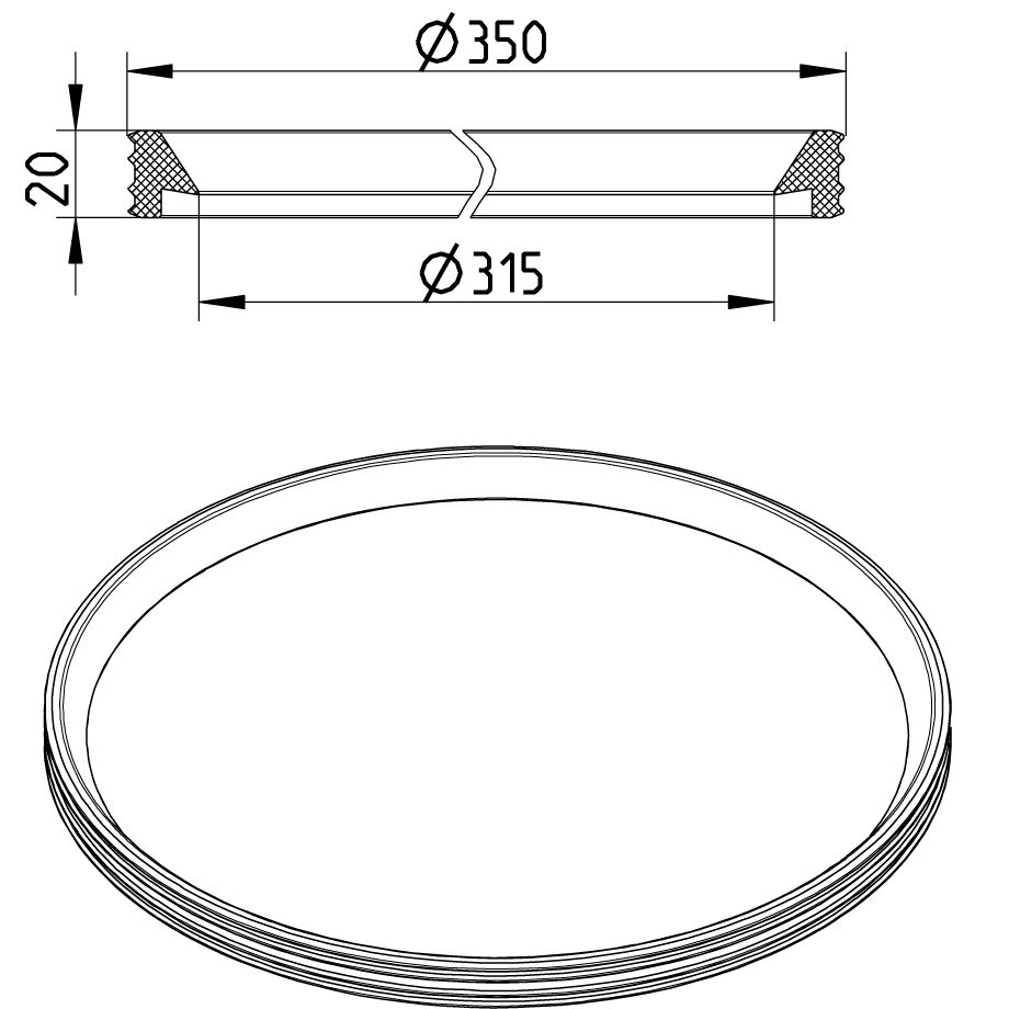 Line Drawing - Sealing ring-pipes-NBR