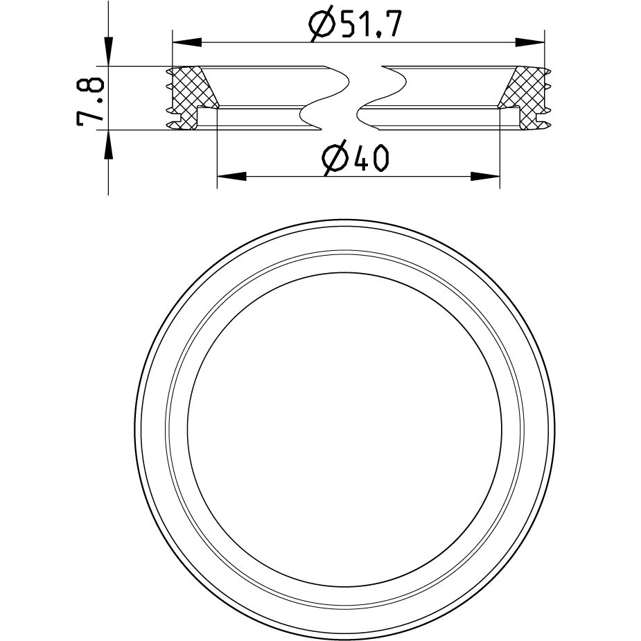 Line Drawing - Sealing ring-pipes-EPDM