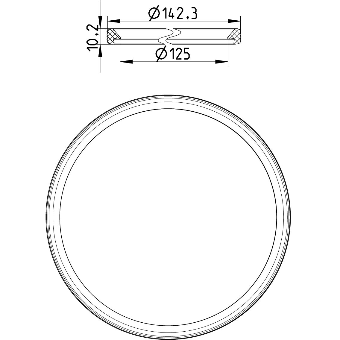 Line Drawing - Sealing ring-pipes-EPDM