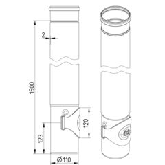 Line Drawing - Straight pipe-access