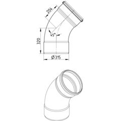 Line Drawing - Bend-45-large radius