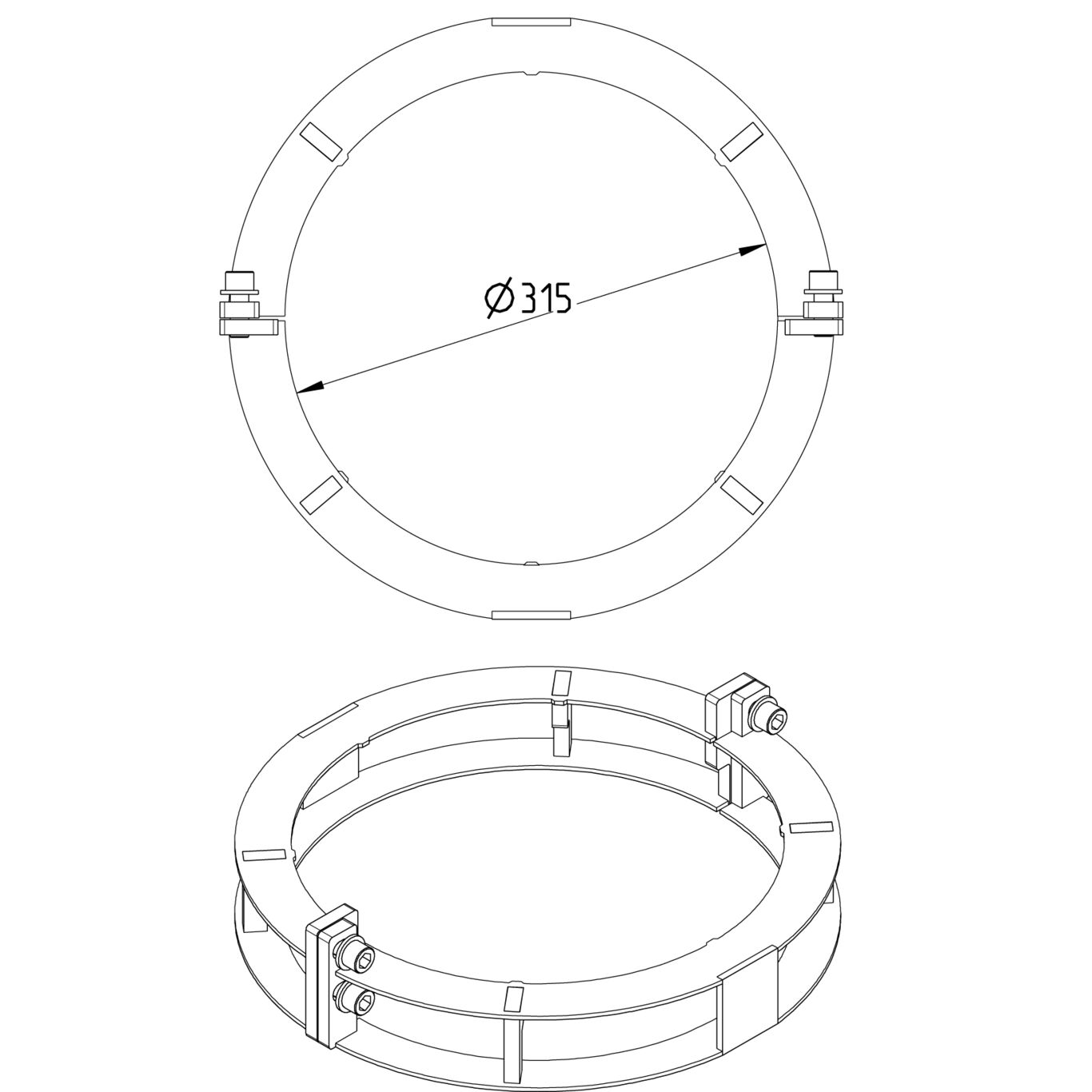 Line Drawing - Joint clamp-Pressure peak