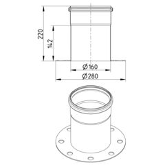 Line Drawing - Adaptor-flange
