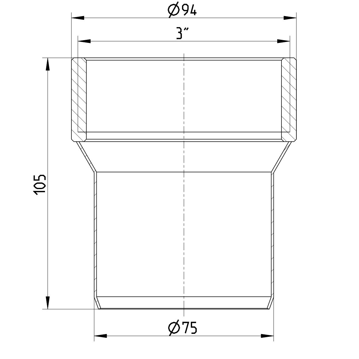 Line Drawing - Adaptor-femail