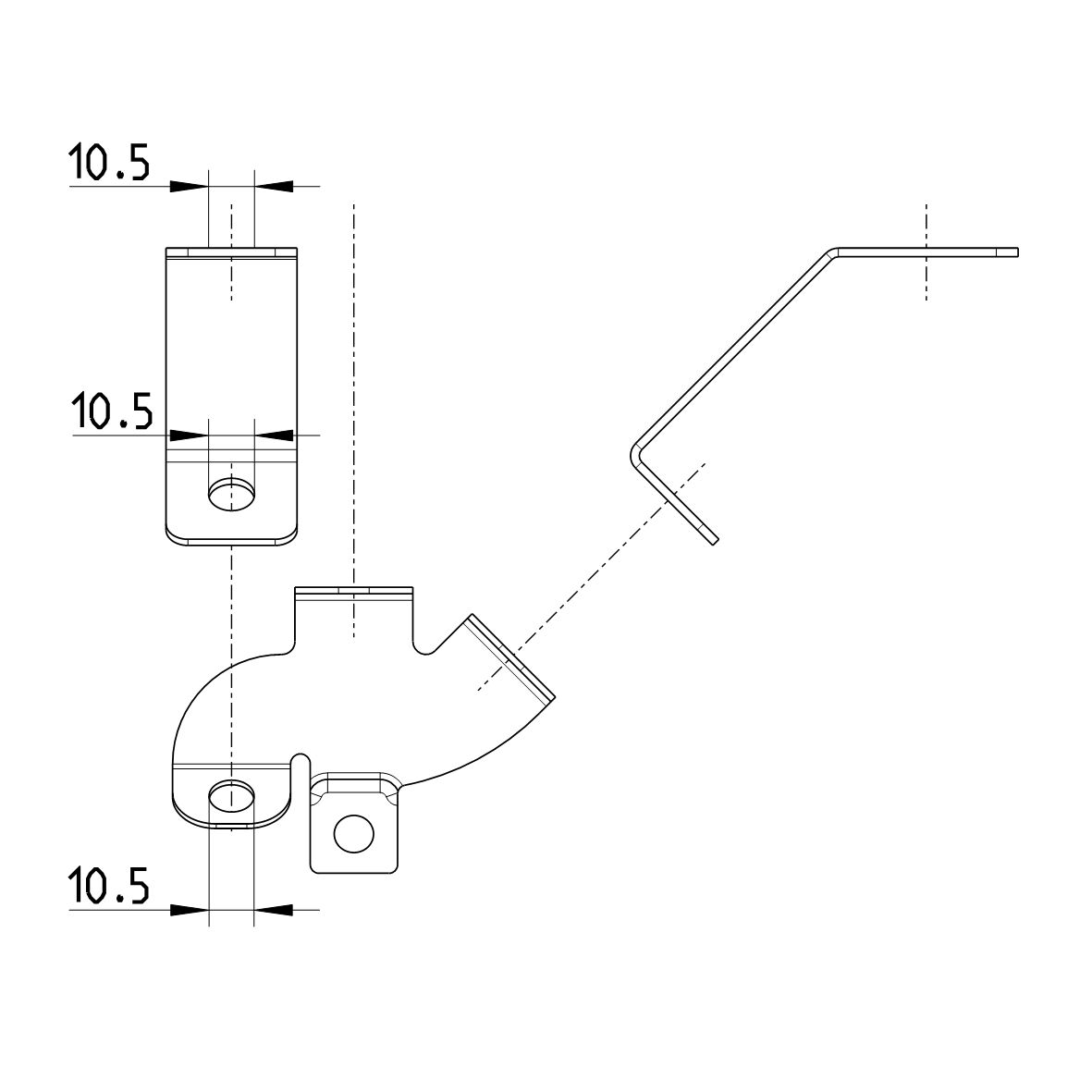 Line drawing of a clamp from the series Joint clamp.