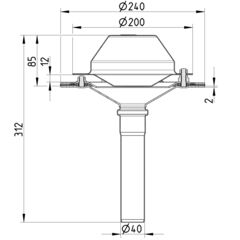 Line drawing of a drain from the series Drain for siphonic-channels.