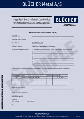 Supplier’s Declaration of Conformity for Material Declaration Management