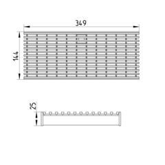 Line drawing of a grating from the series Grating-Channel-150.