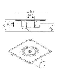 Line drawing of a drain from the series Drain-No membrane-197.