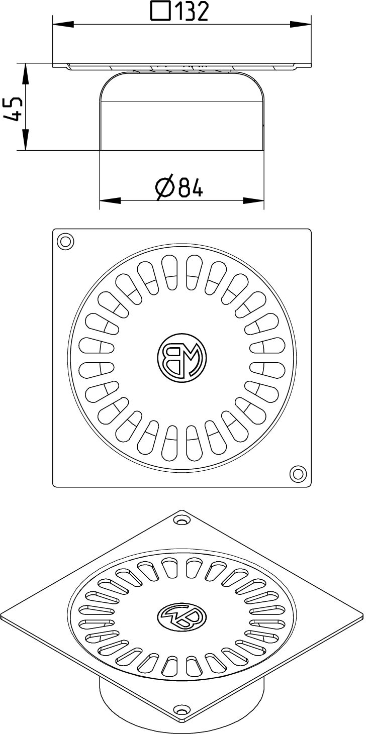 Line drawing of a grating from the series Grating-Drain-147.
