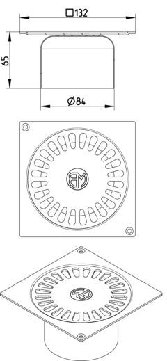 Line drawing of a grating from the series Grating-Drain-147.