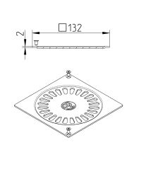 Line drawing of a grating from the series Grating-Drain-147.