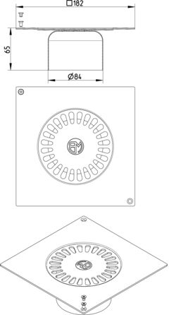 Line drawing of a grating from the series Grating-Drain-197.
