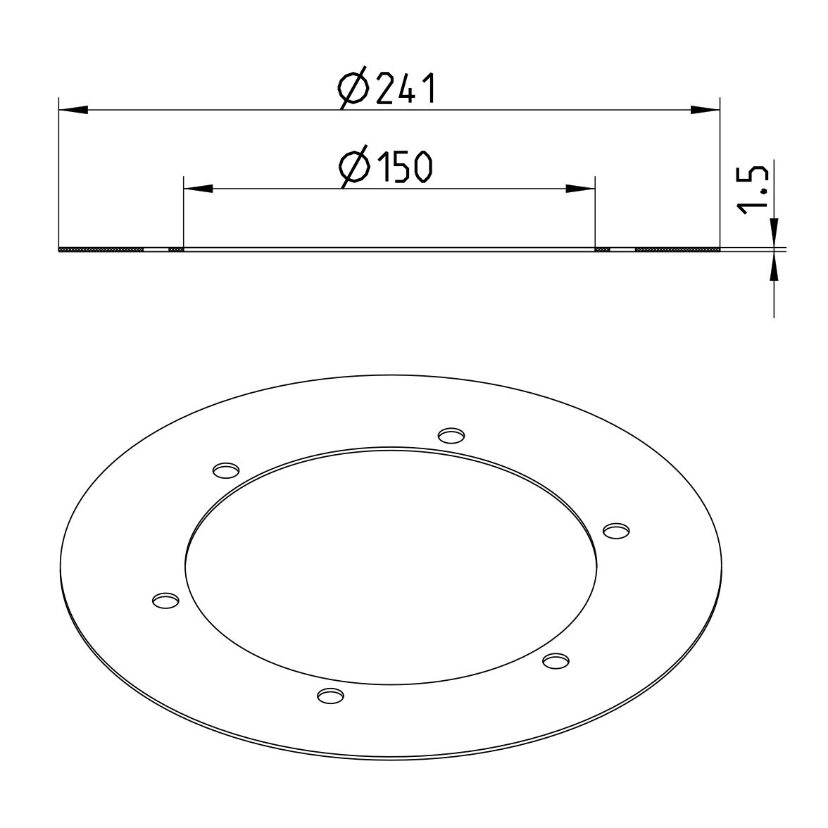 Line drawing of an other product from the series Sealing ring-Drains.