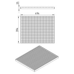 Line drawing of a grating from the series Grating-Kitchen Channel-500.